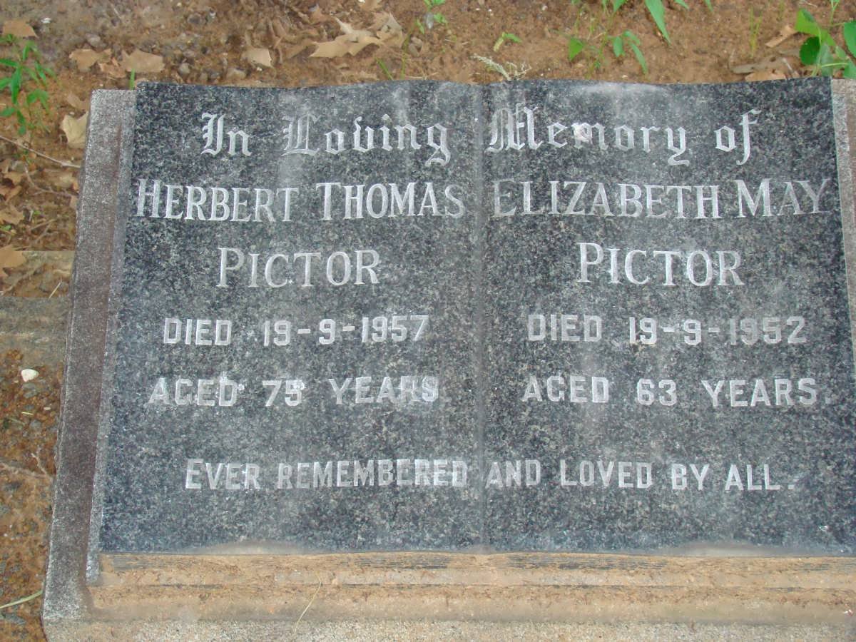 PICTOR Herbert Thomas -1957 &amp; Elizabeth May -1952