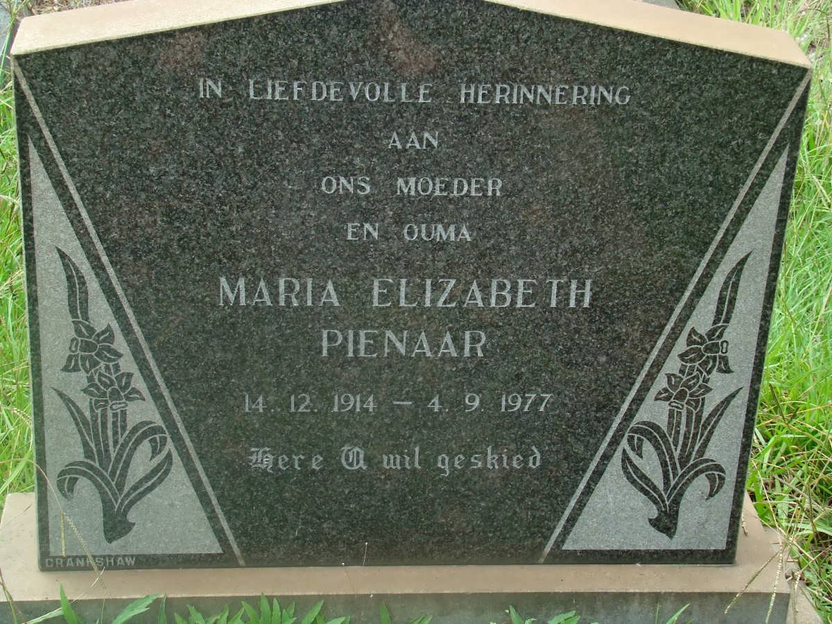 PIENAAR Maria Elizabeth 1914-1977