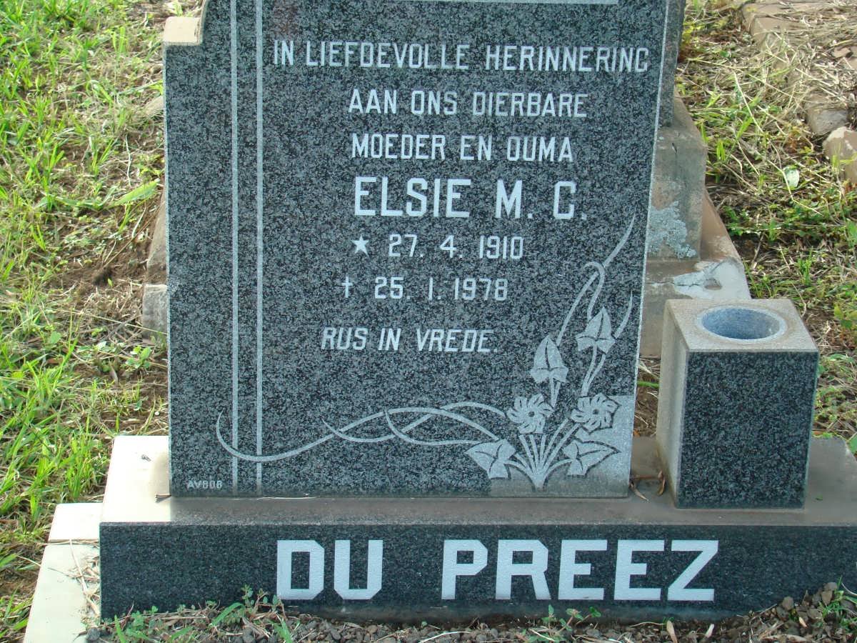 PREEZ Elsie M.C., du 1910-1978