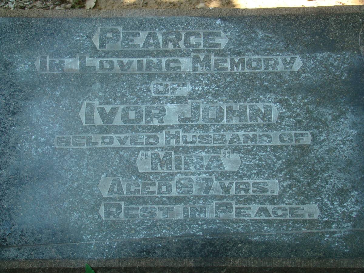 PEARCE Ivor John