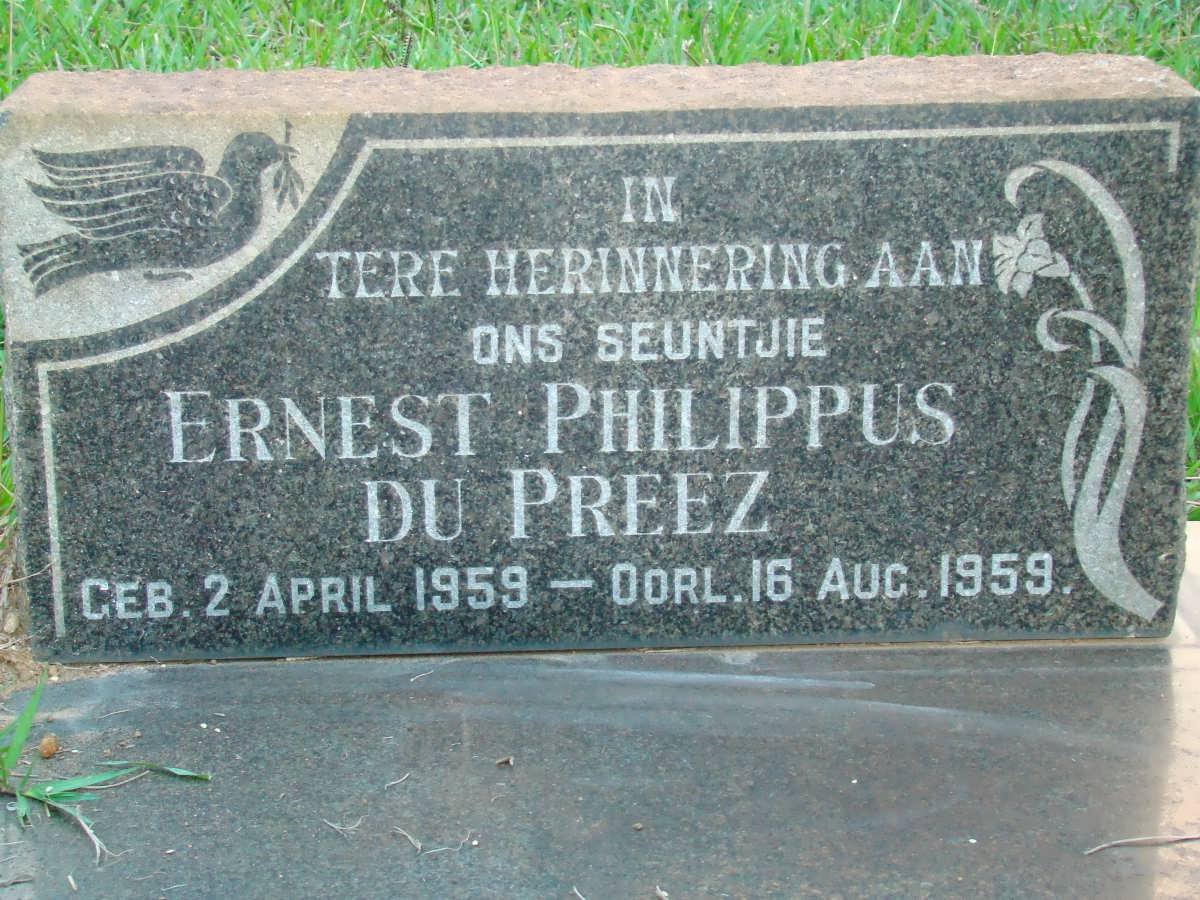 PREEZ Ernest Philippus, du 1959-1959