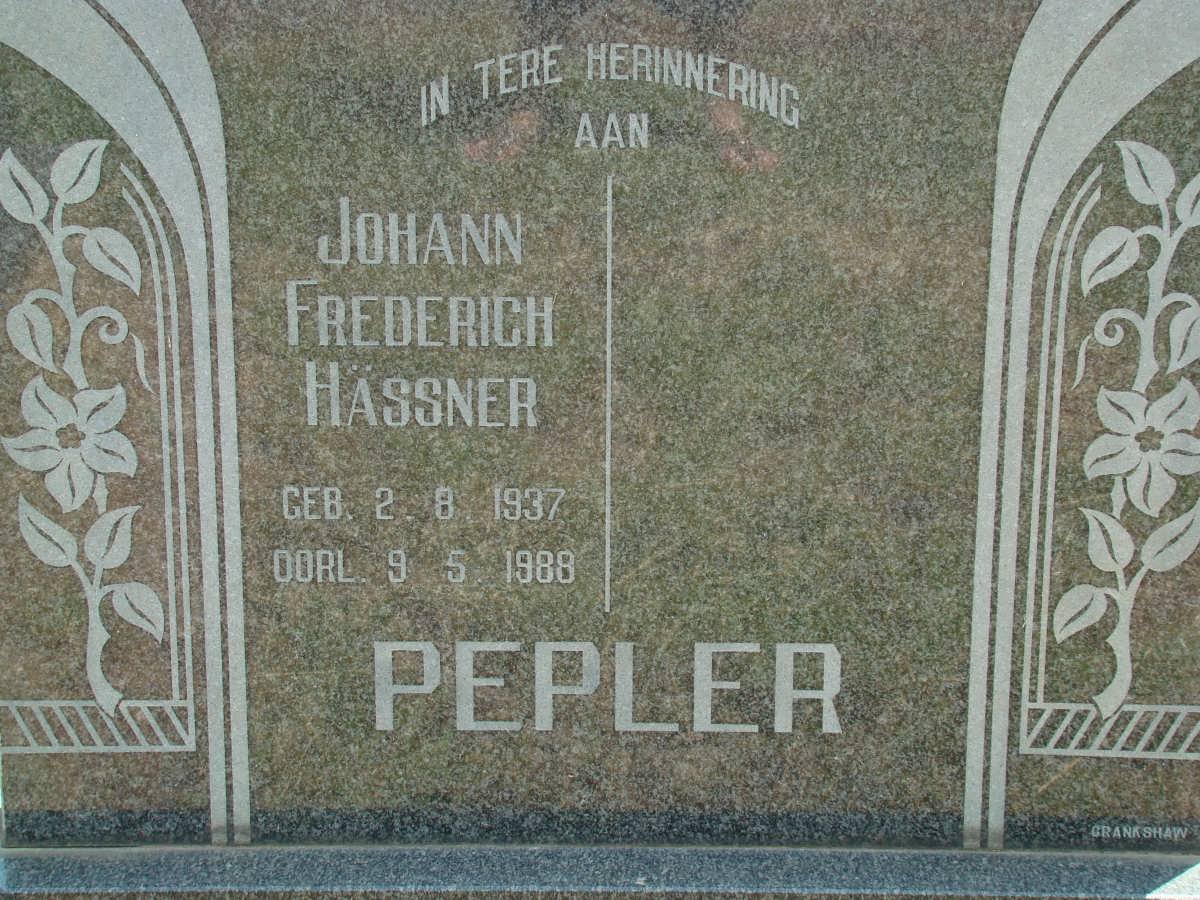 PEPLER Johanna  Frederich Hassner 1937-1988