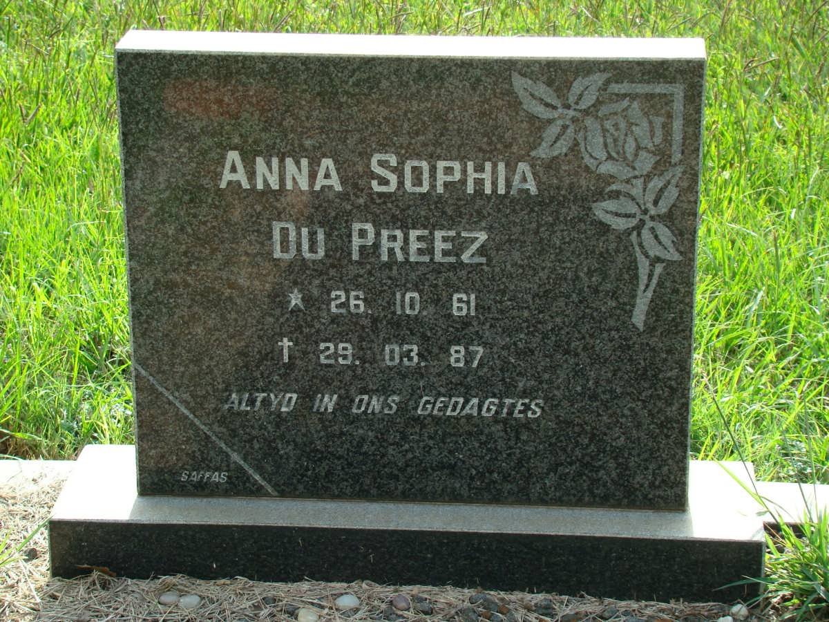 PREEZ Anna Sophia, du 1961-1987
