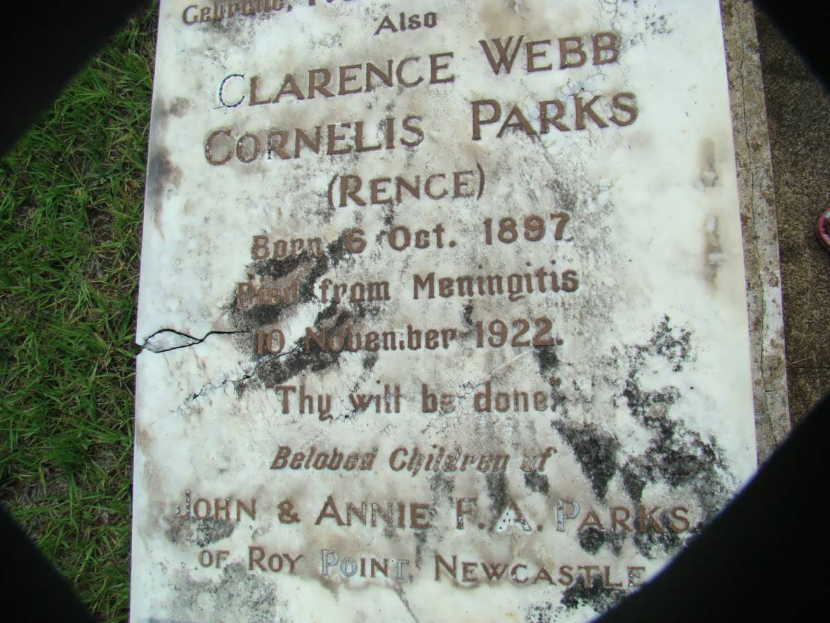 PARKS Clarence Webb Cornelis 1897-1922