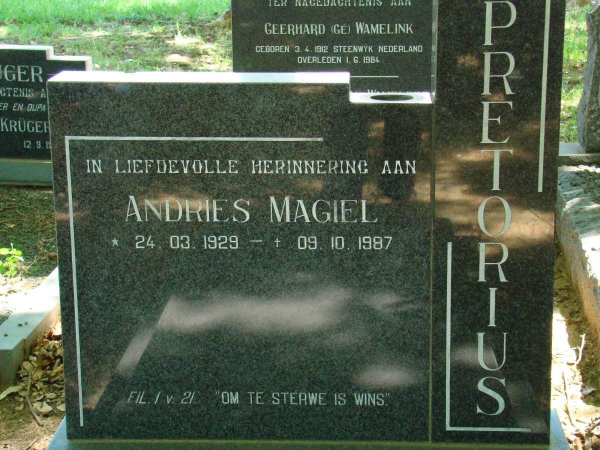 PRETORIUS Andries Magiel 1929-1987