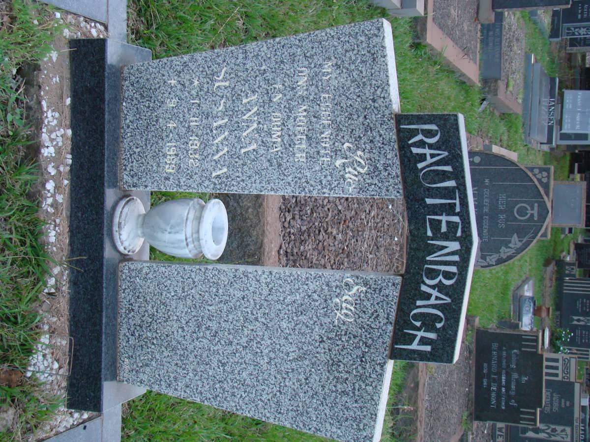 RAUTENBACH Anna Susanna 1932-1989