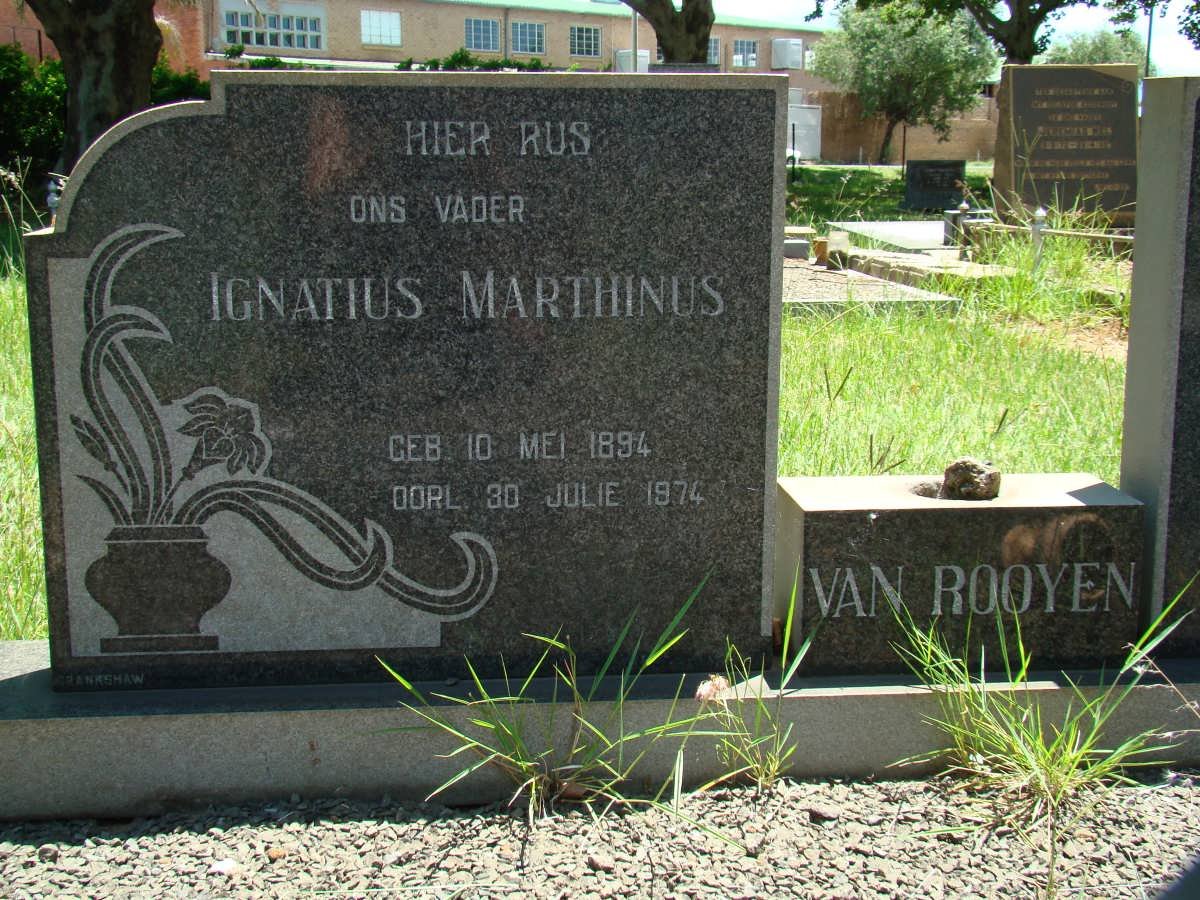 ROOYEN Ignatius Marthinus, van 1894-1974