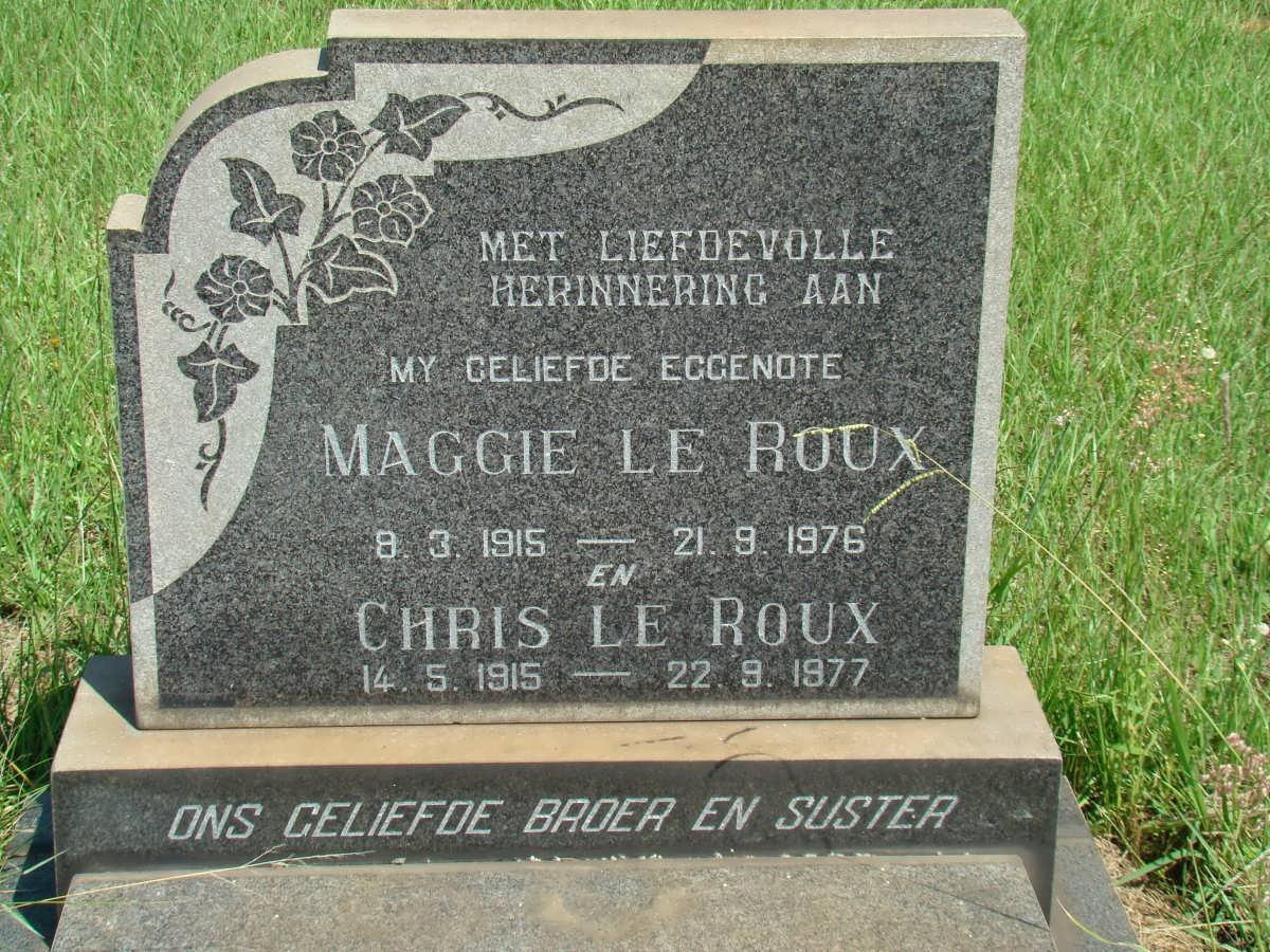 ROUX Chris, le 1915-1977 &amp; Maggie 1915-1976