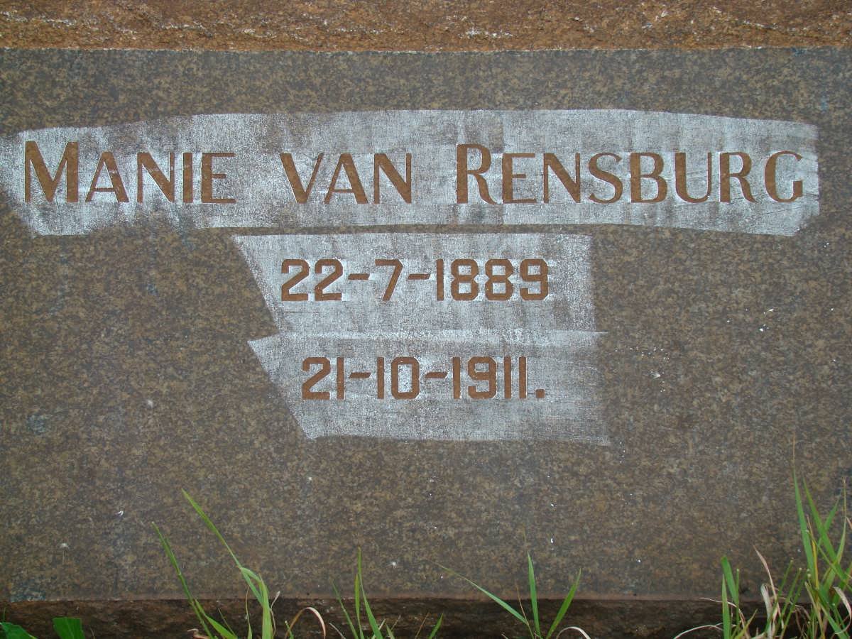 RENSBURG Manie, van 1889-1911