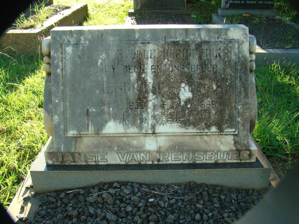 RENSBURG Hendrik ?, Janse van 1930-1968