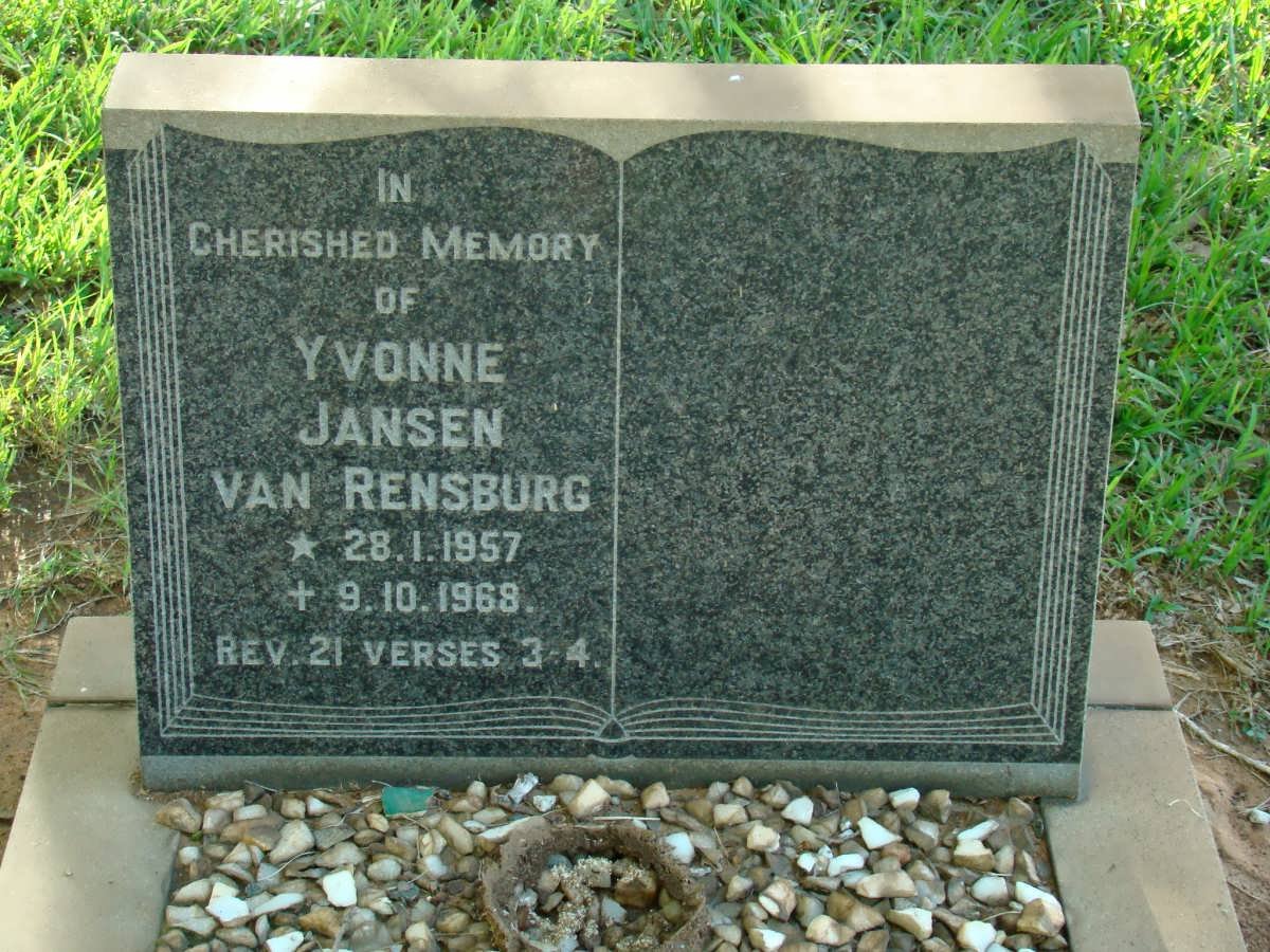 RENSBURG Yvonne, Jansen van 1957-1968