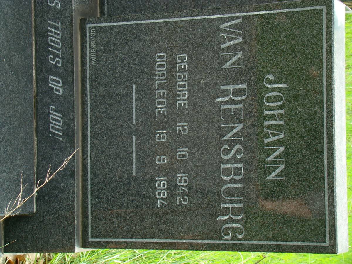 RENSBURG Johann, van 1942-1984
