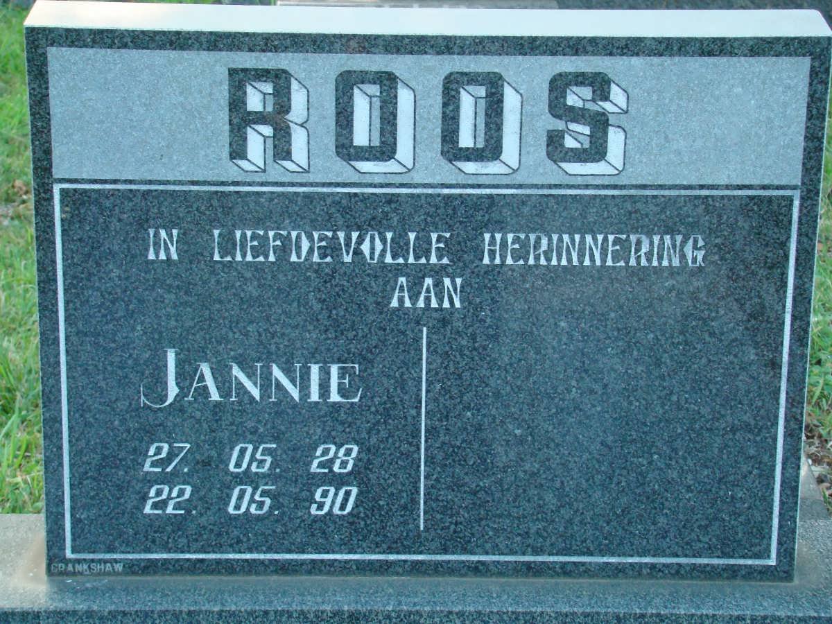 ROOS Jannie 1928-1990