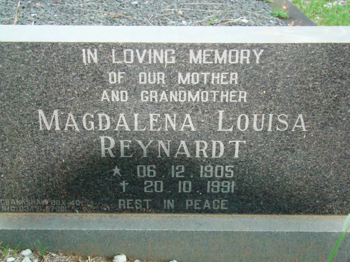 REYNARDT Magdalena Louisa 1905-1991