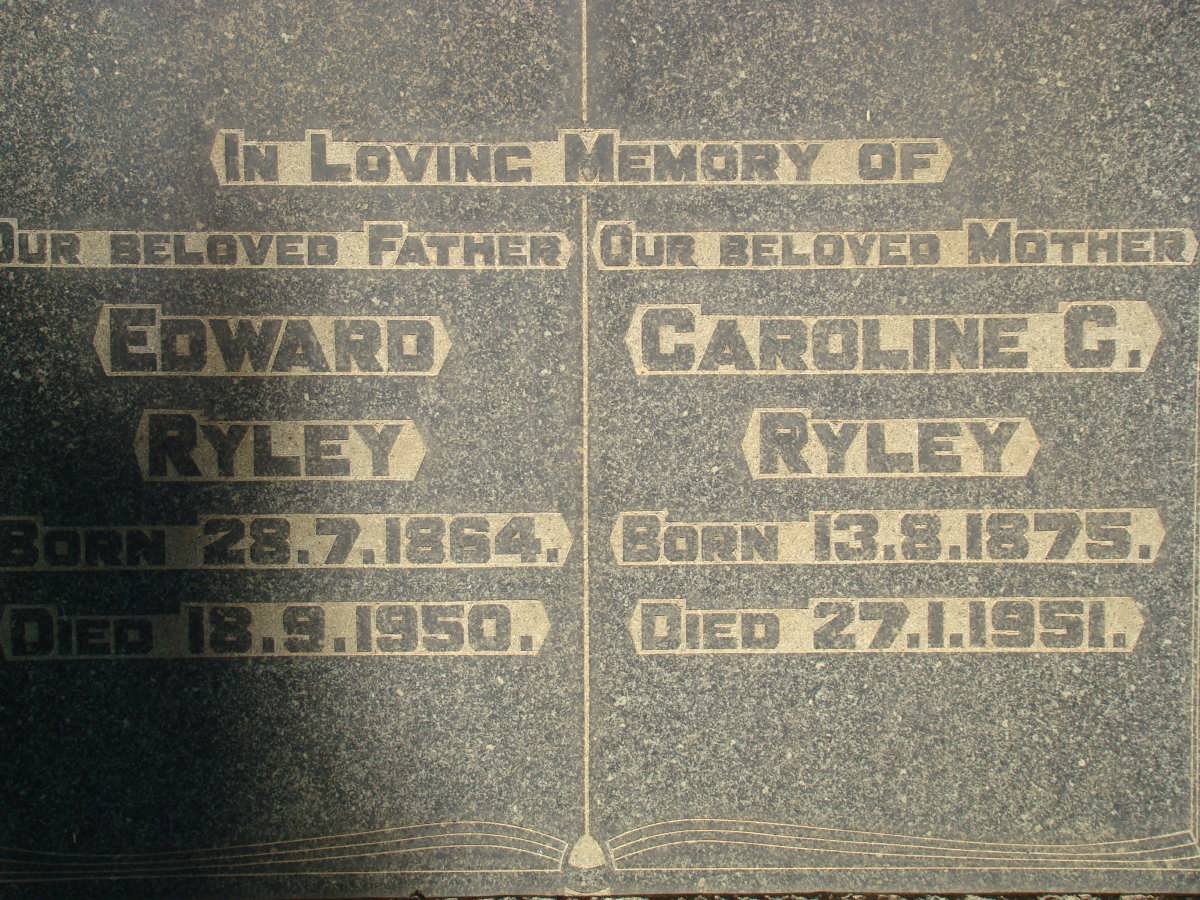 RYLEY Edward 1864-1950 &amp; Caroline C. 1875-1951