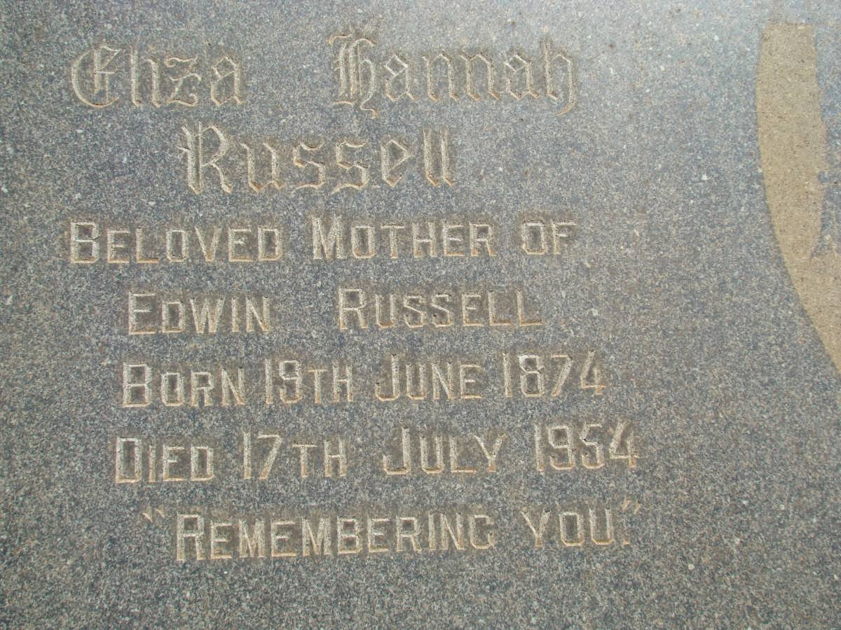 RUSSELL Eliza Hannah 1874-1954