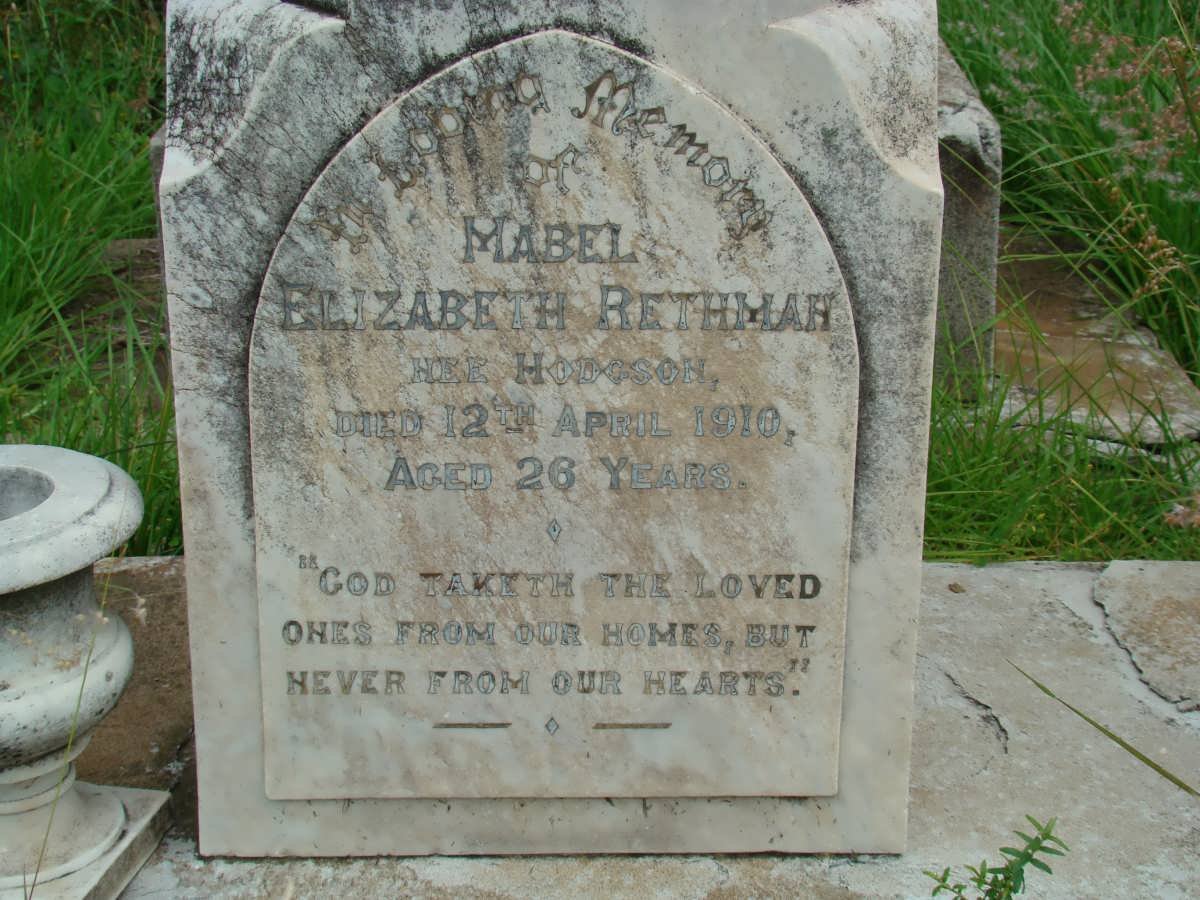 RETHMAN Mabel Elizabeth nee HODGSON -1910