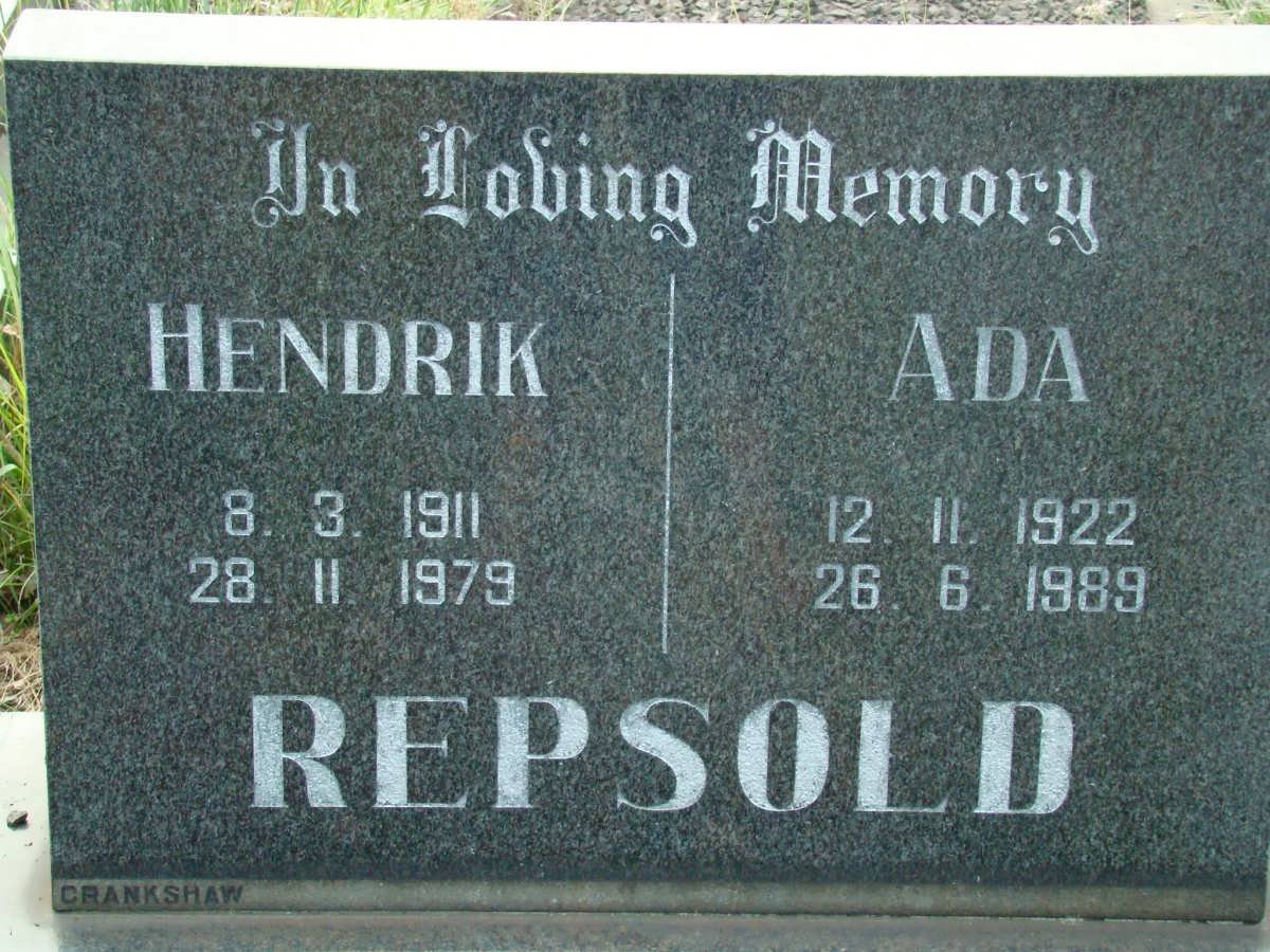 REPSOLD Hendrik 1911-1979 &amp; Ada 1922-1989