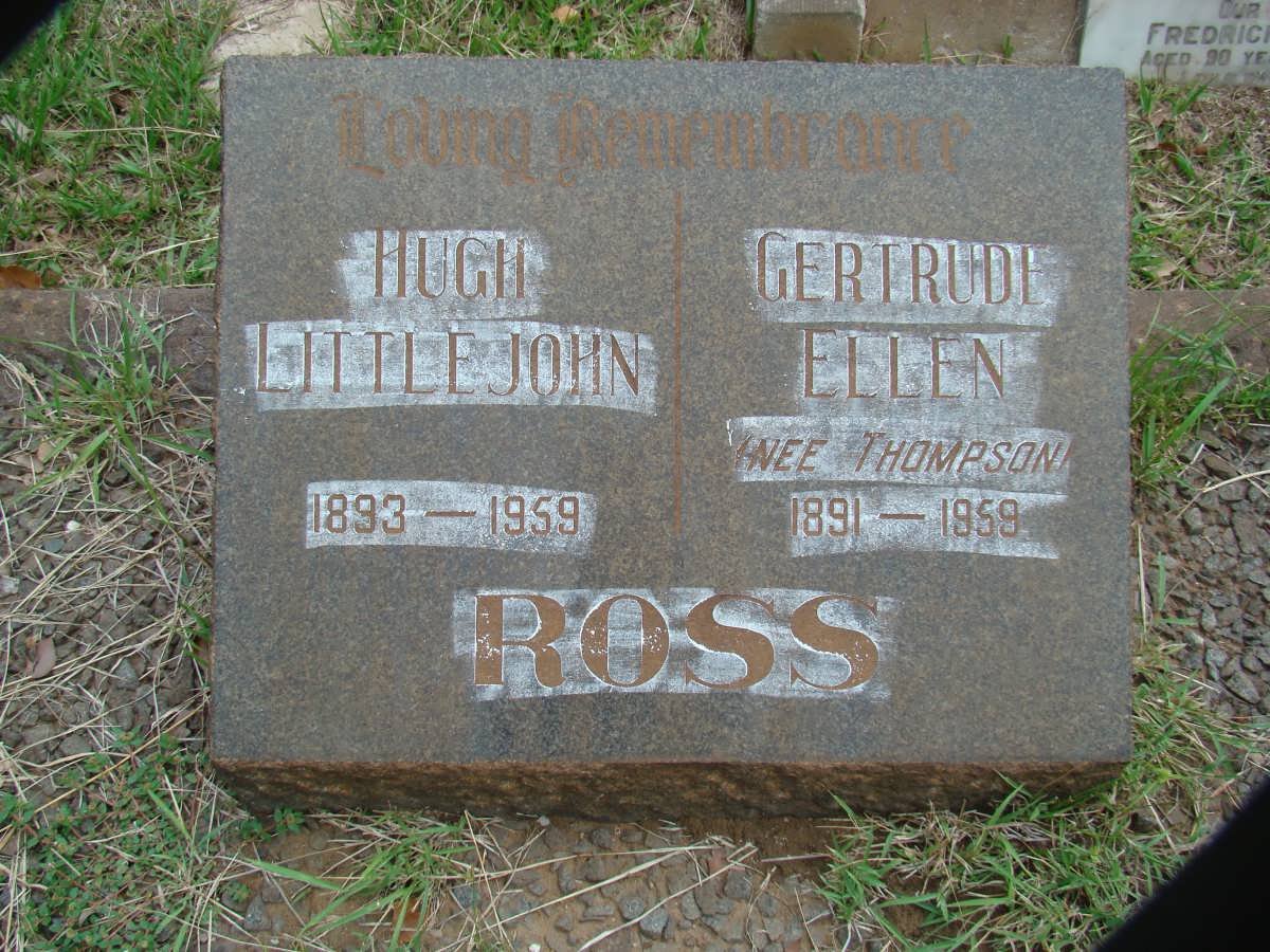 ROSS Hugh 1893-1959 &amp; Gertrude Ellen THOMPSON 1891-1959