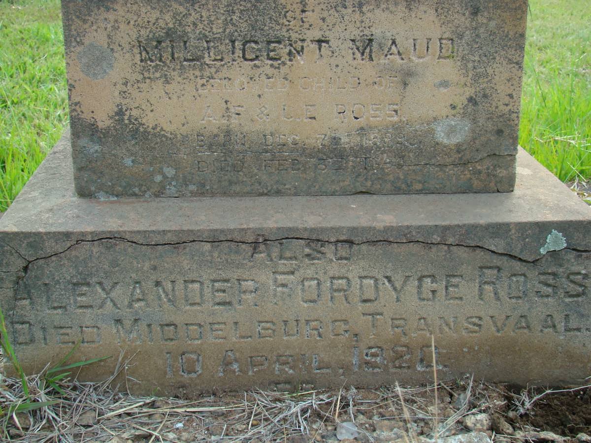 ROSS Milicent Maud :: ROSS Alexander Fordyce -1920