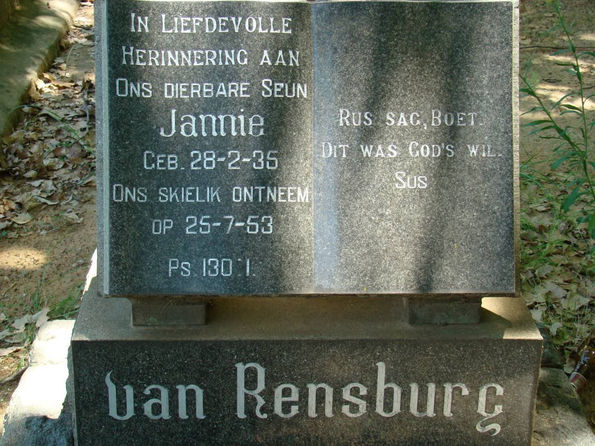 RENSBURG Jannie, van 1935-1953