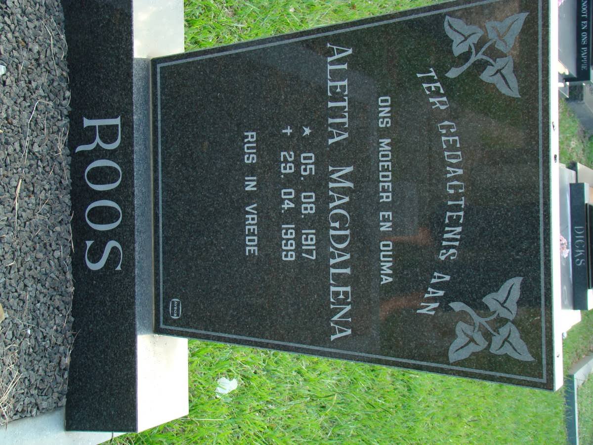 ROOS Aletta Magdalena 1917-1999