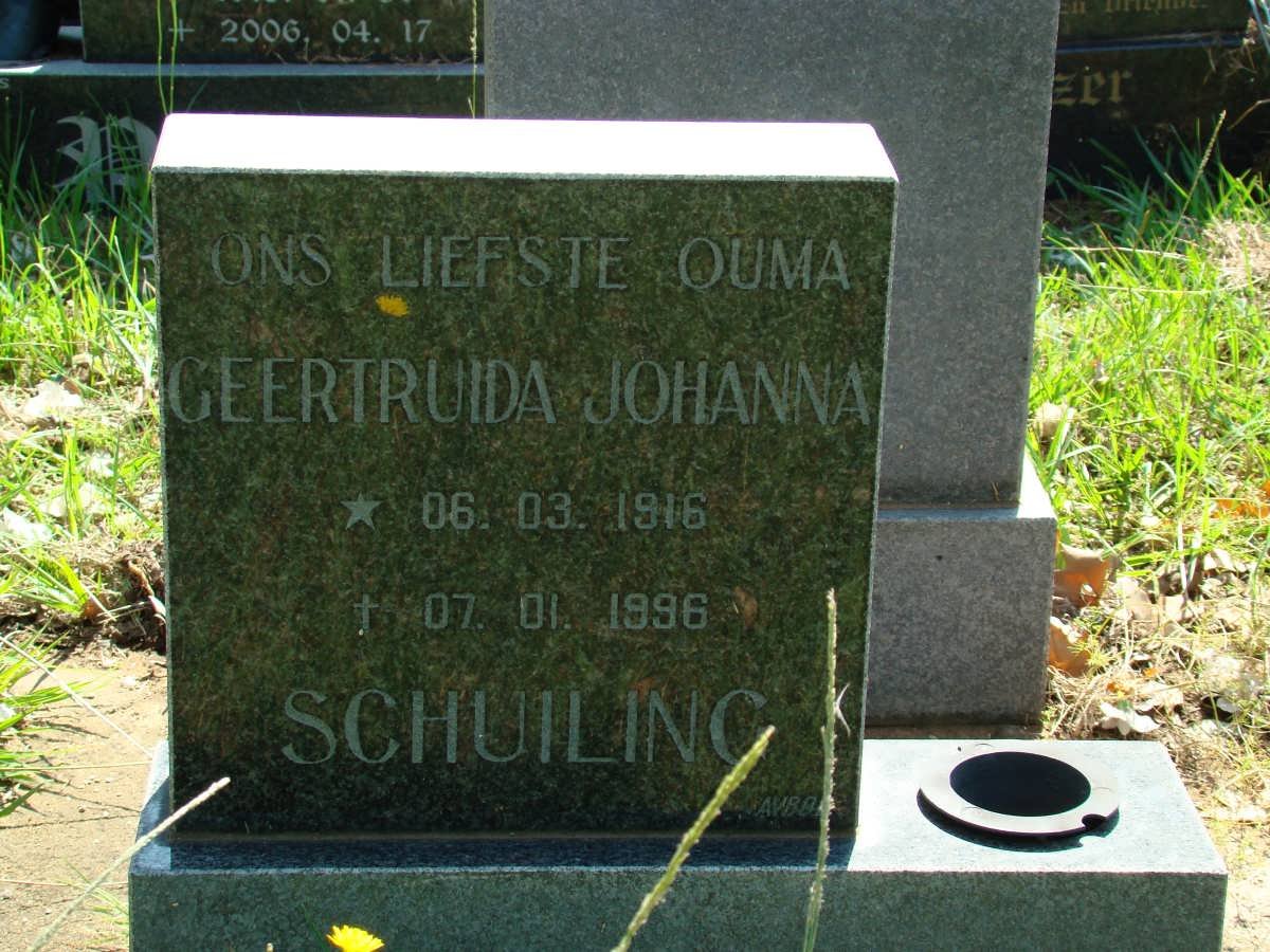 SCHUILING Geertruida Johanna 1916-1996