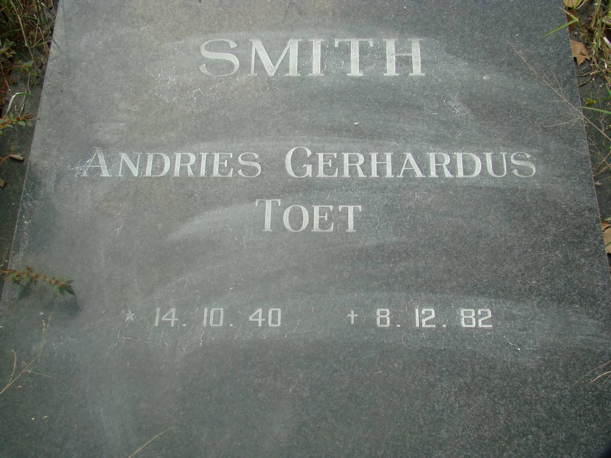 SMITH Andries Gerhardus 1940-1982