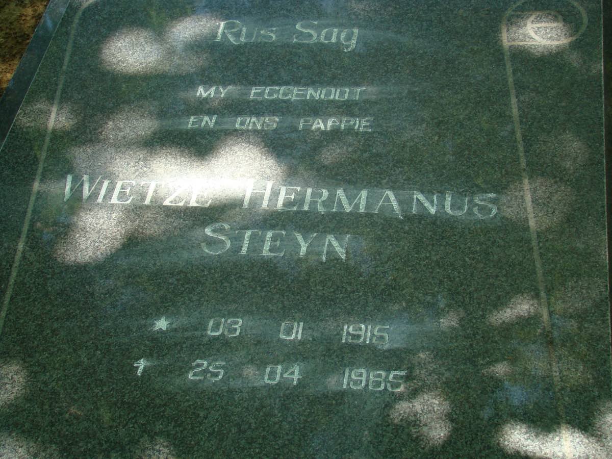 STEYN Wietze Hermanus 1915-1985