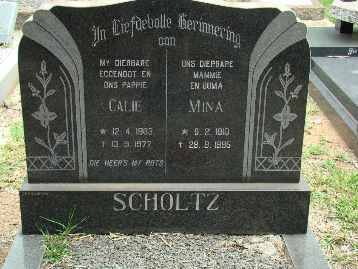 SCHOLTZ Calie 1903-1977 &amp; Mina 1910-1995