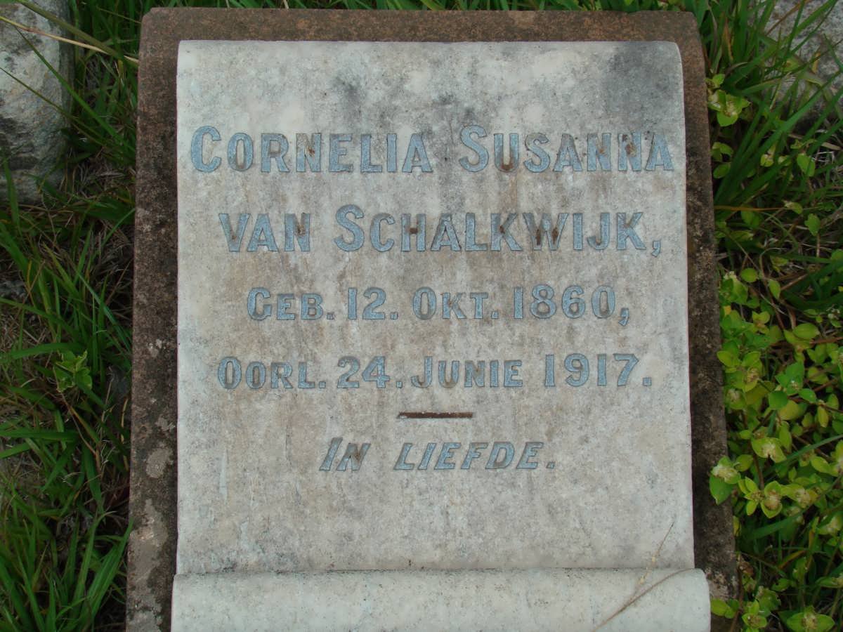 SCHALKWYK Cornelia Susanna, van 1860-1917