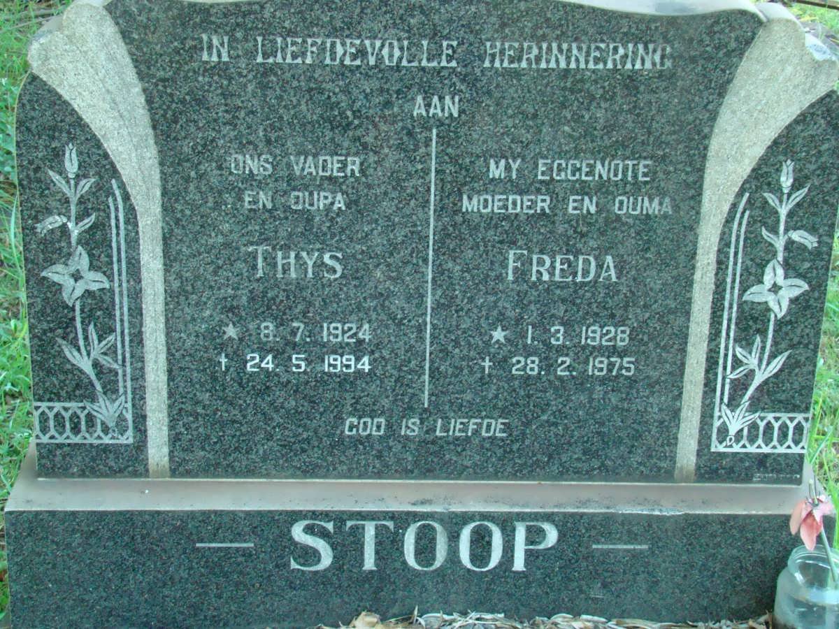 STOOP Thys 1924-1994 &amp; Freda 1928-1975