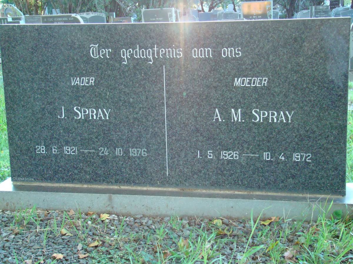 SPRAY J. 1921-1976 &amp; A.M. 1926-1972