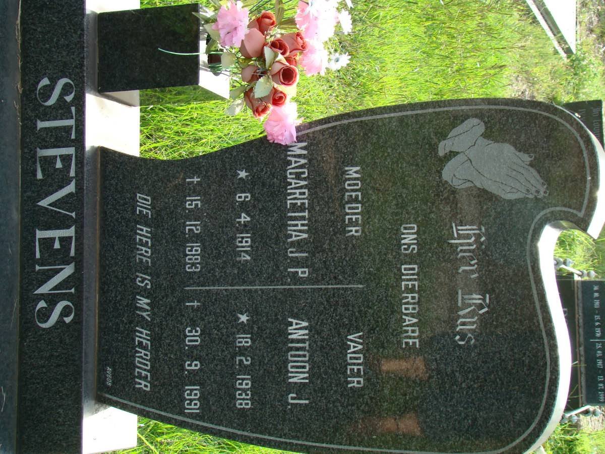 STEVENS Antoon J. 1938-1991 &amp; Magaretha J.P. 1914-1983