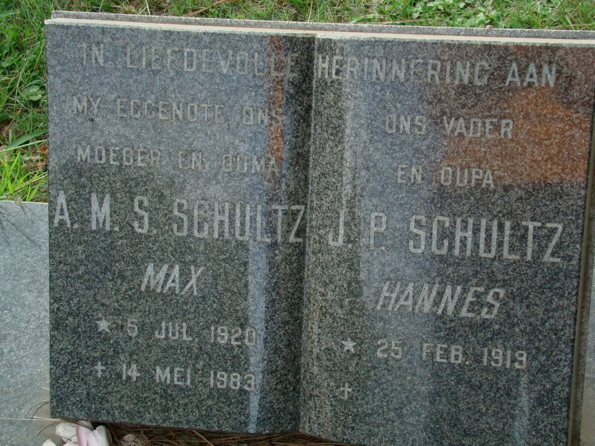 SCHULTZ J.P. 1919- &amp; A.M.S. 1920-1983