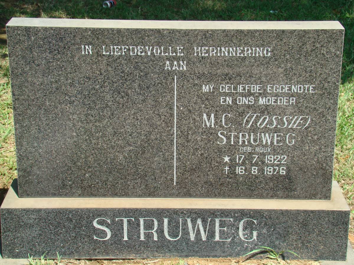 STRUWEG M.C. nee ROUX 1922-1976