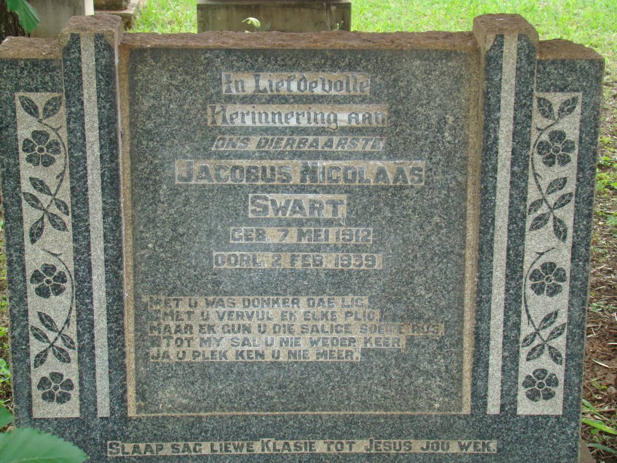 SWART Jacobus Nicolaas 1912-1939