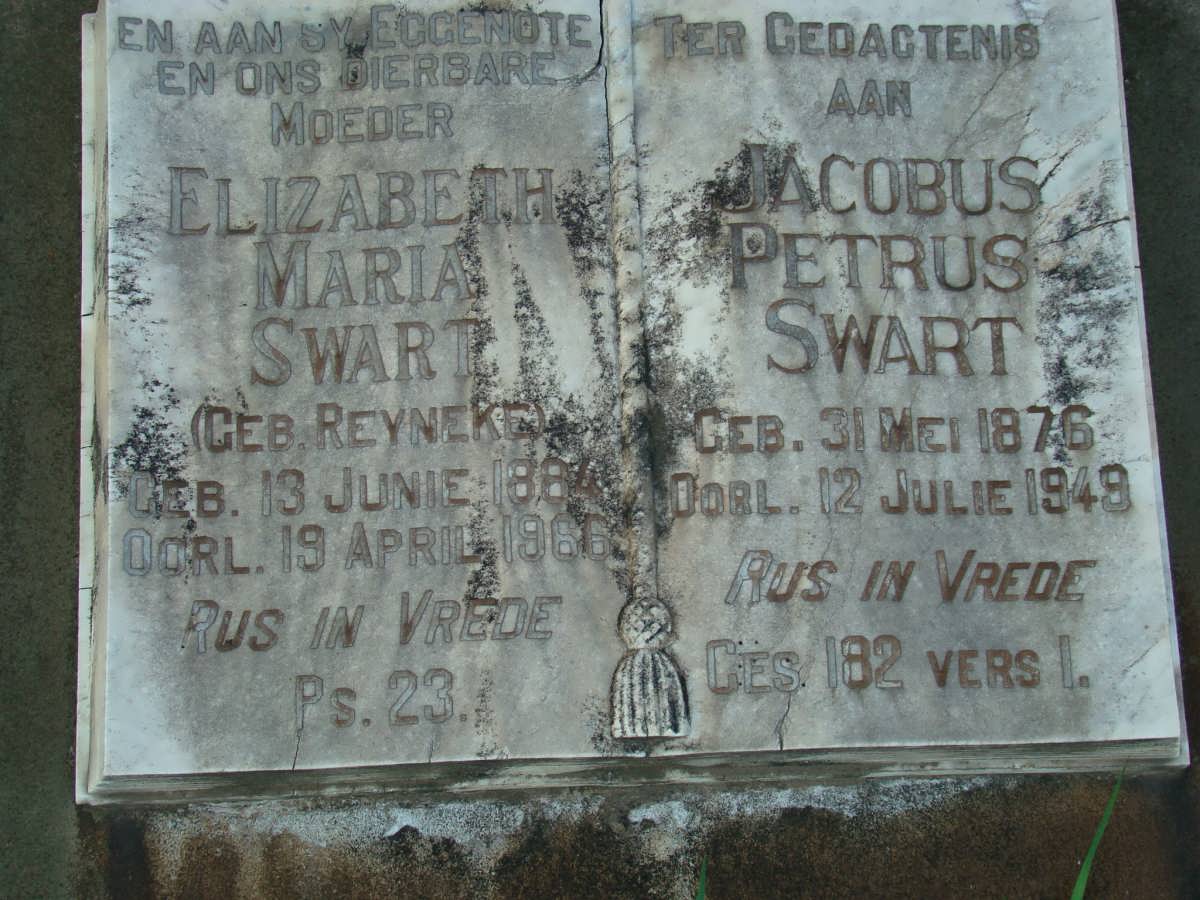 SWART Jacobus Petrus 1876-1949 &amp; Elizabeth Maria REYNEKE 1884-1966