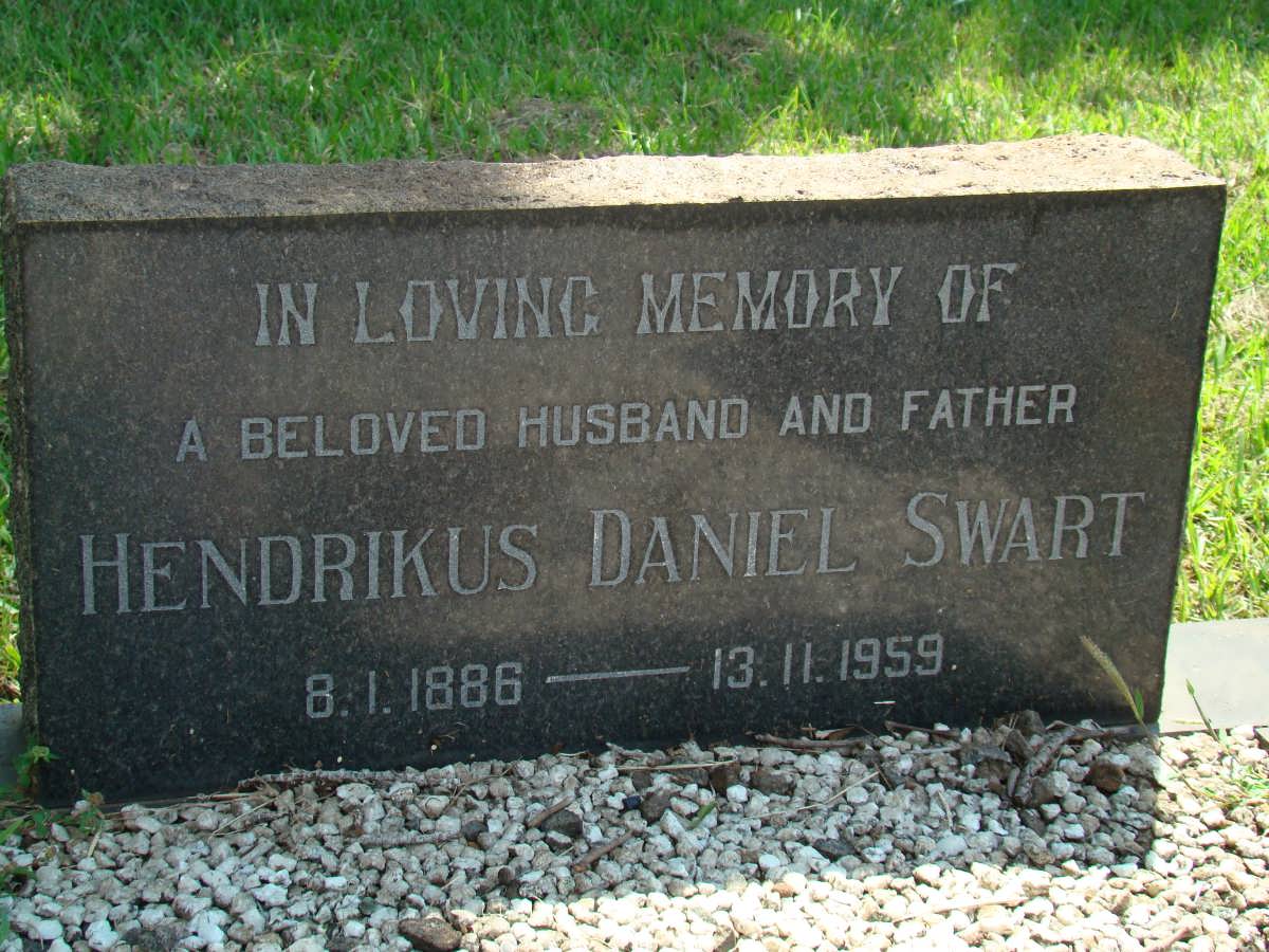 SWART Hendrikus Daniel 1886-1959