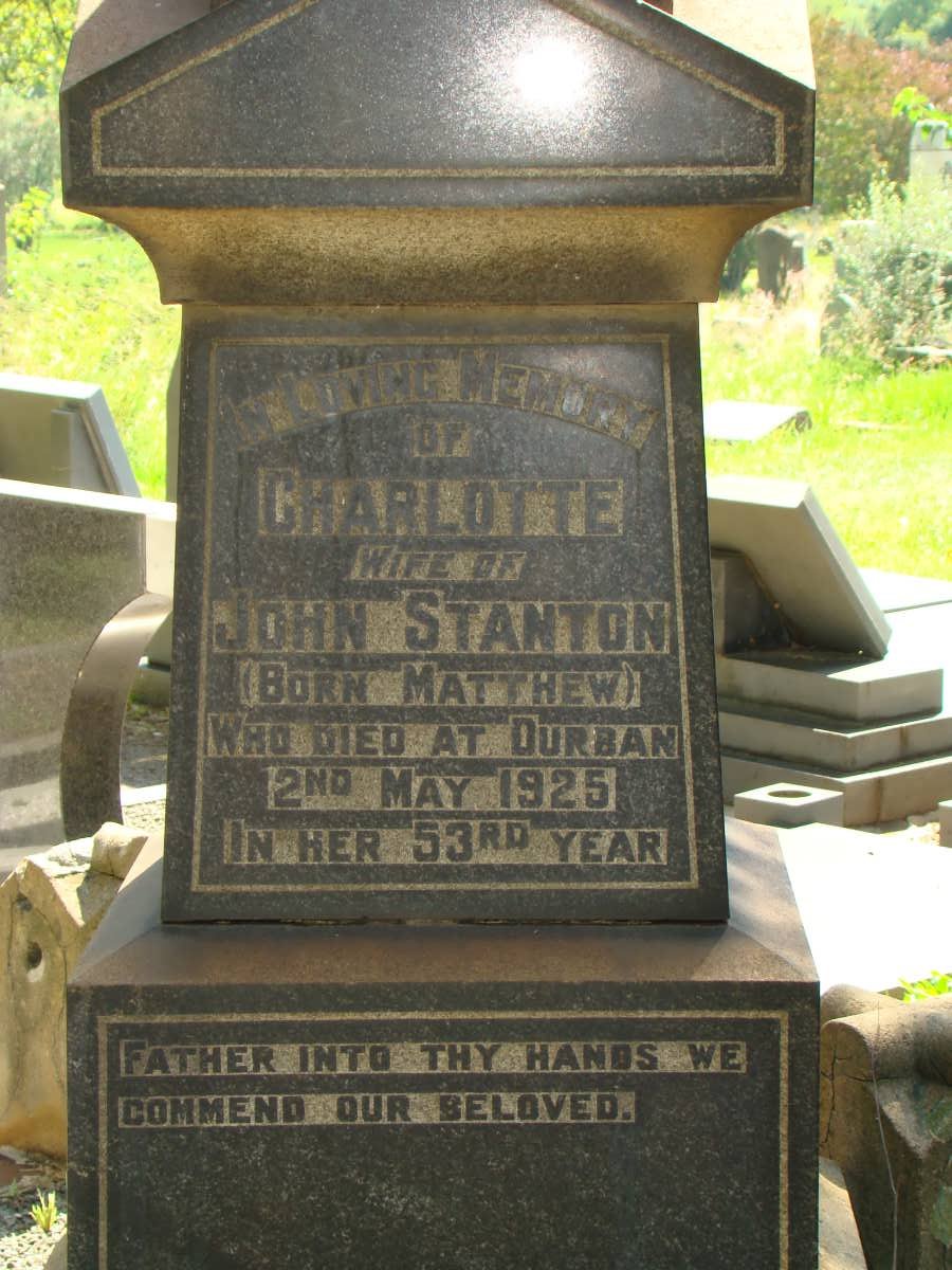 STANTON Charlotte nee MATTHEW -1925
