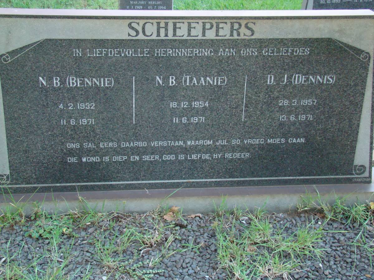 SCHEEPERS N.B. 1932-1971 :: SCHEEPERS N.B. 1954-1971 :: SCHEEPERS D.J. 1957-1971