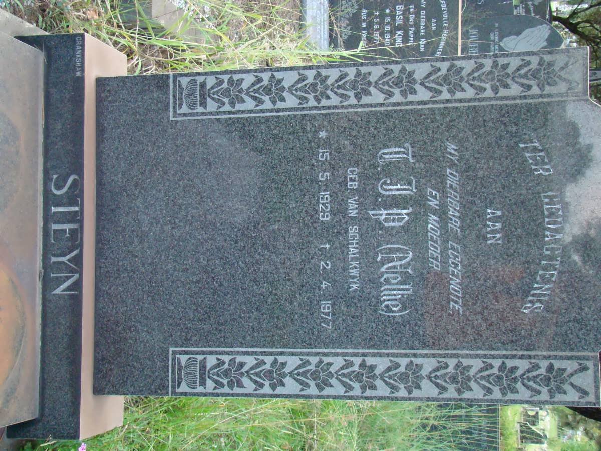 STEYN I.J.P. nee van SCHALKWYK 1929-1977