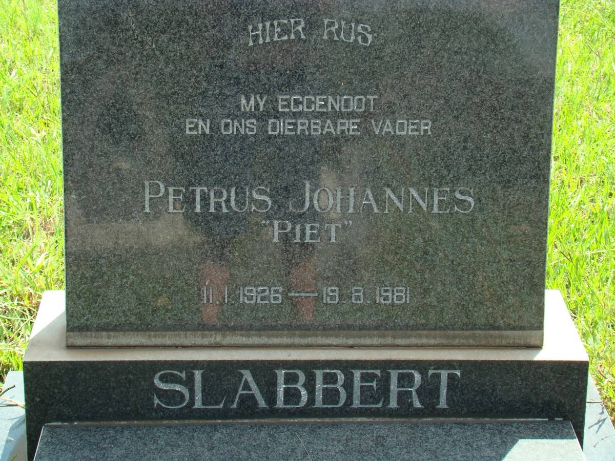 SLABBERT Petrus Johannes 1926-1981