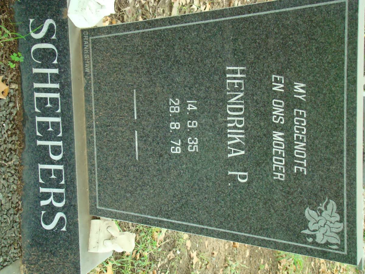 SCHEEPERS Hendrika P. 1935-1979