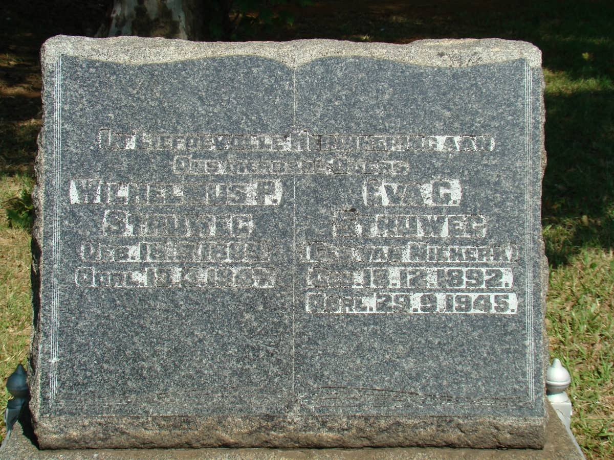 STRUWEG Wilhelmus P. 1889-1947 &amp; Eva G. VAN NIEKERK 1892-1945