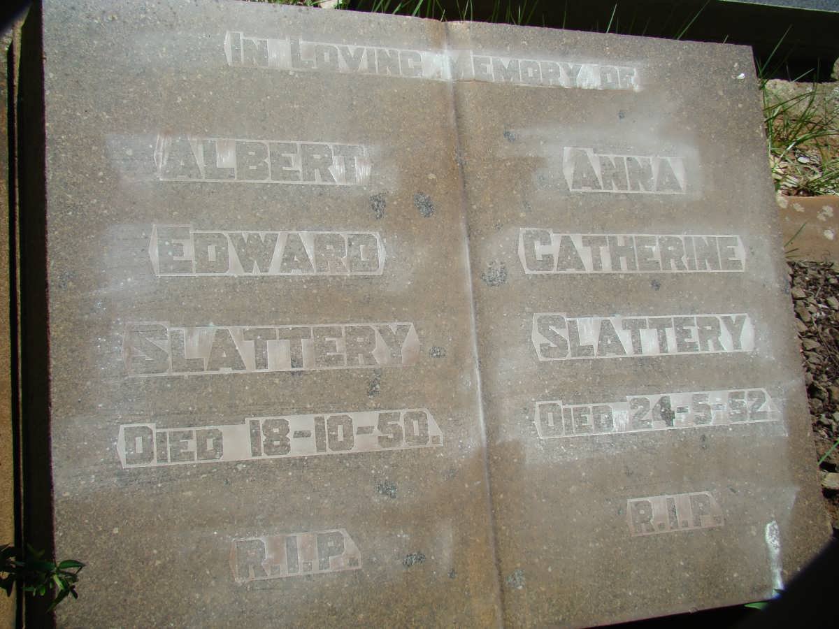 SLATTERY Albert Edward -1950 &amp; Anna Catherine  -1952