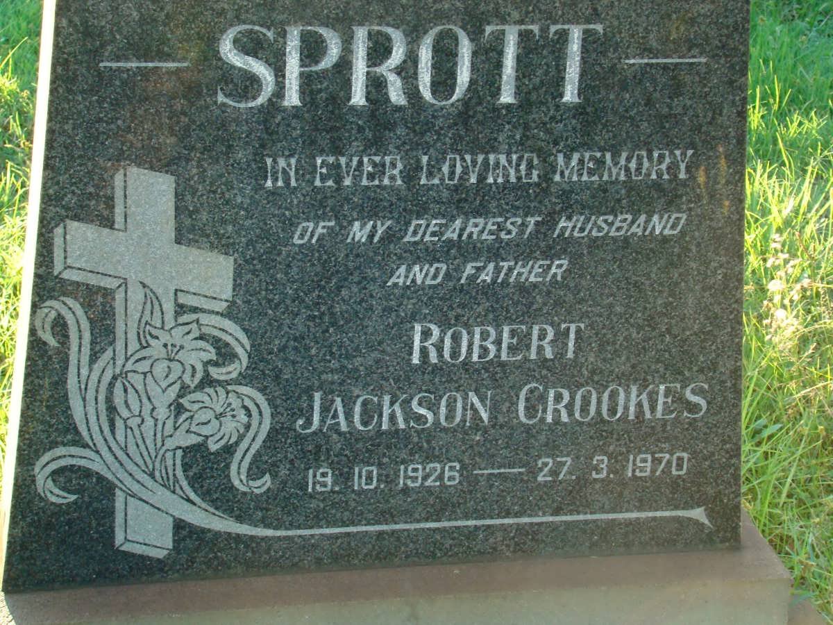 SPROTT Robert Jackson Crookes 1926-1970