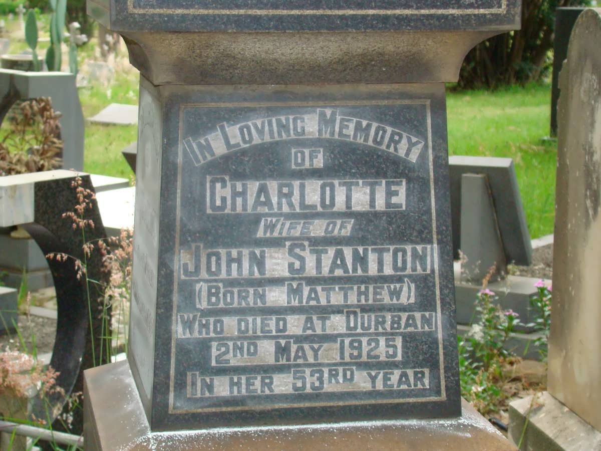STANTON Charlotte nee MATTHEW -1925