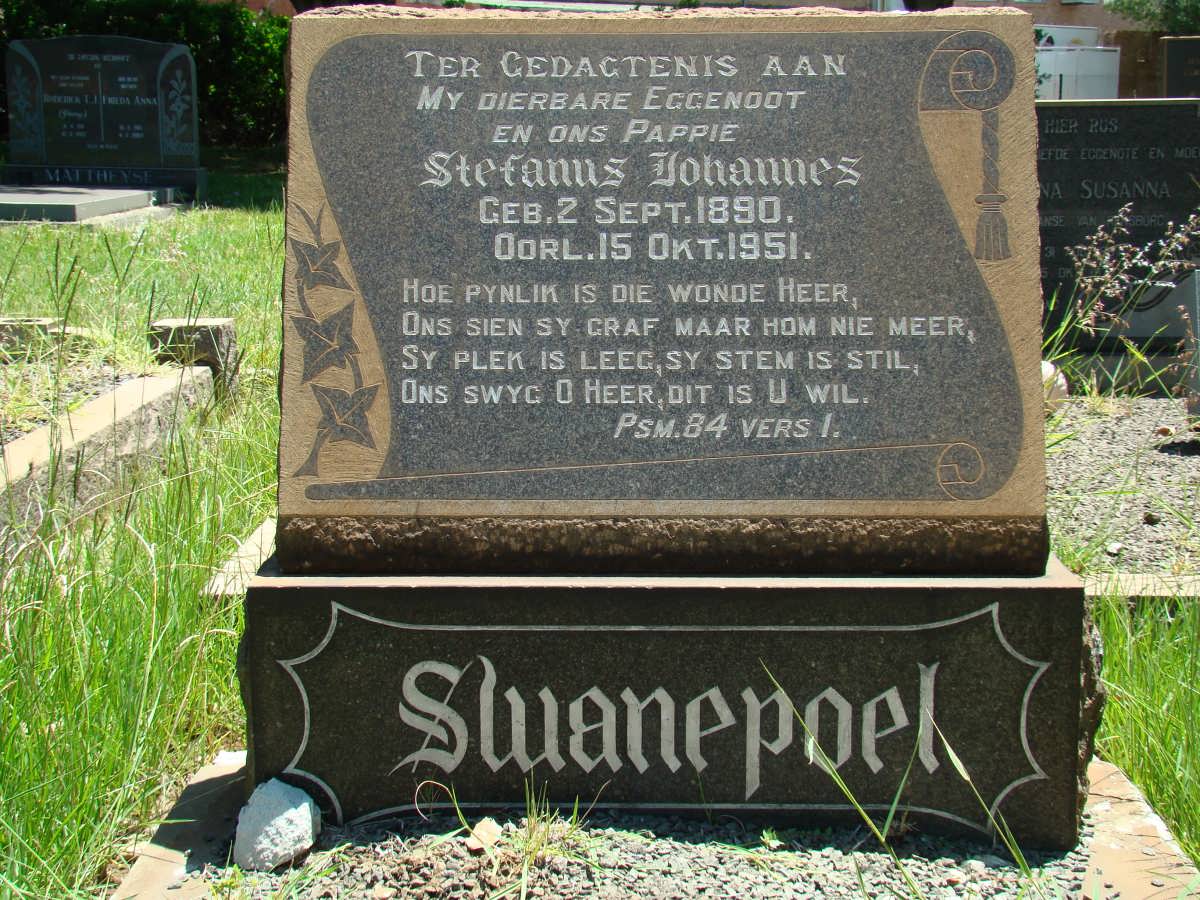 SWANEPOEL Stefanus Johannes 1890-1951