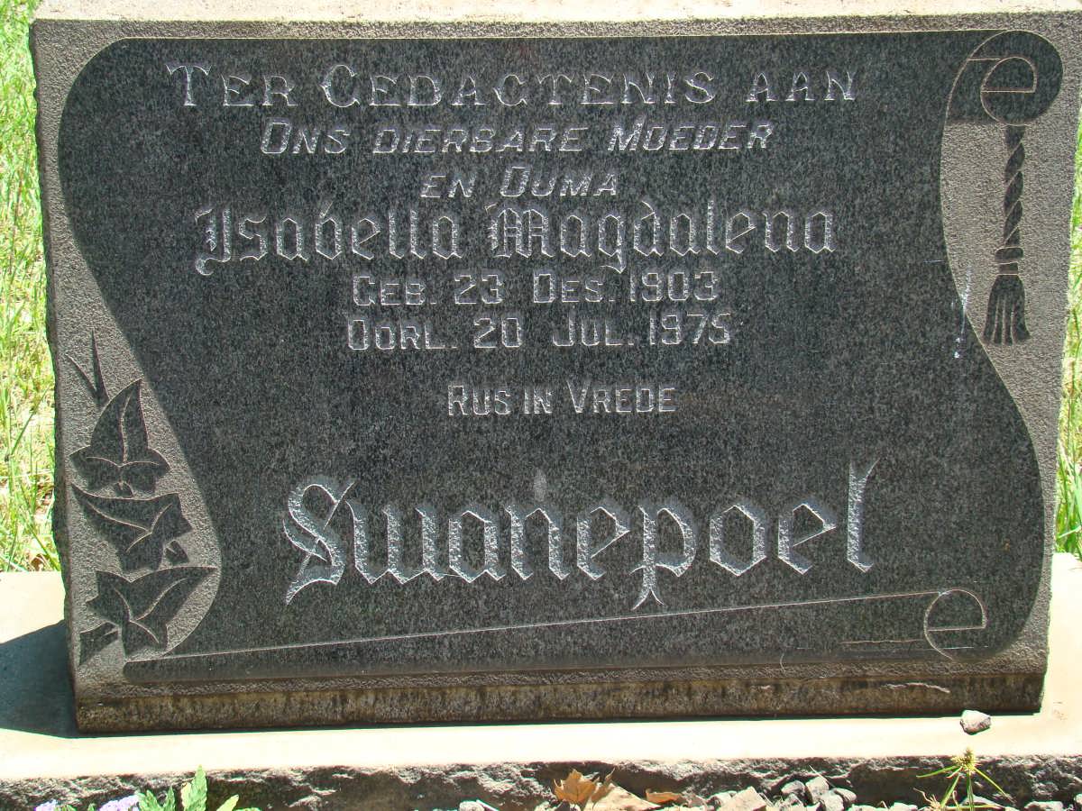 SWANEPOEL Isabella Magdalena 1903-1975